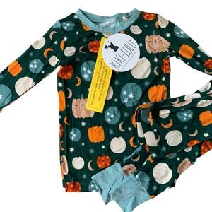 NWT Kiki + Lulu 2T 2pc Bamboo Pajama Set Pumpkin Fall Print Sleepwear